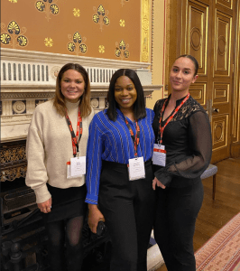 From left to right: Verity, Chinumezi and Dunya in the Foreign Office.